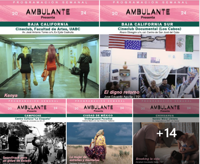 Ambulante, fundado en 2005 por Gael García Bernal, Diego Luna y Elena Fortes, sigue dando lo mejor del cine documental como herramienta de transformación social y cultural en México. De julio a noviembre de 2024, presentará un circuito de exhibición documental en 24 estados del país.