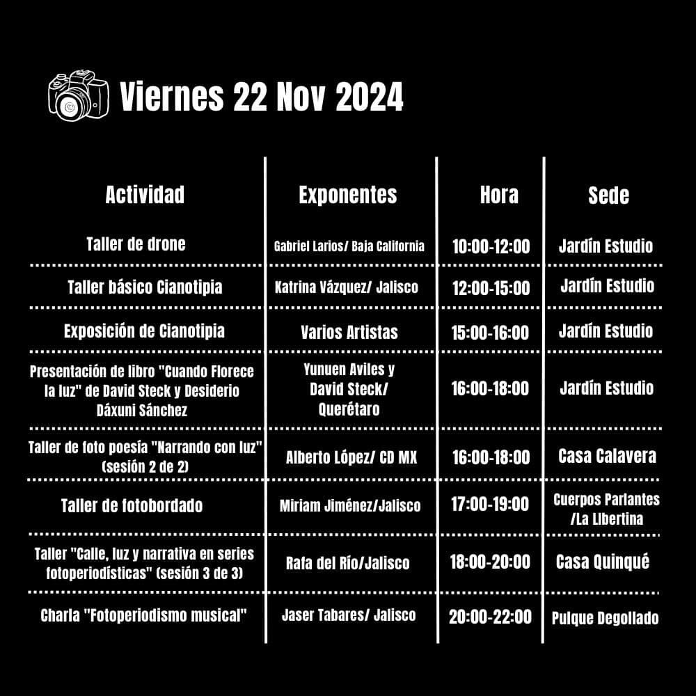 Se llevará a cabo el Encuentro Fotográfico México 2024 en Guadalajara del martes 19 al sábado 23 de noviembre. Un evento independiente que busca visibilizar y apoyar la creación autogestiva.