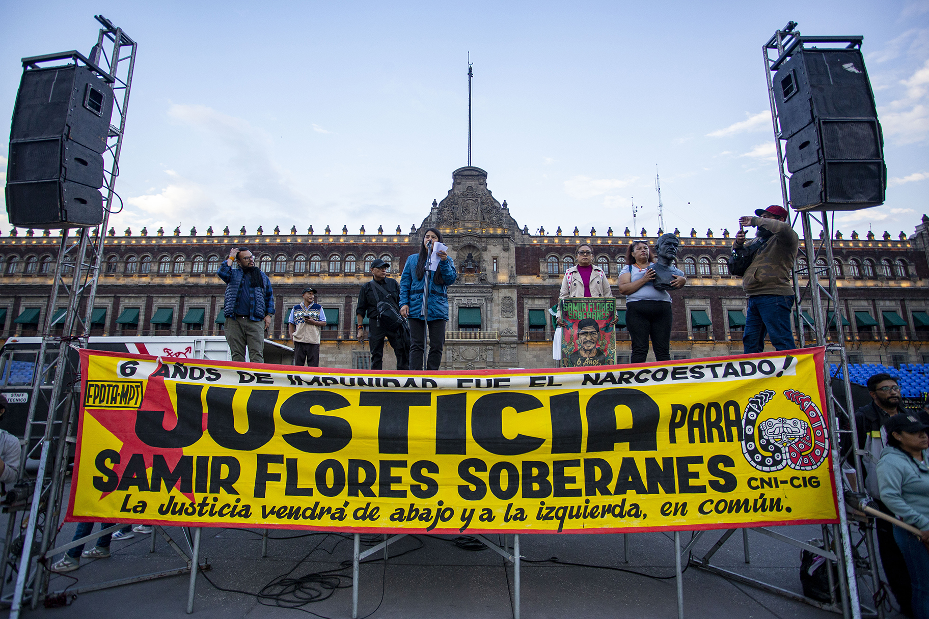 A seis años del asesinato de Samir Flores, organizaciones y comunidades marchan exigiendo justicia en la CDMX