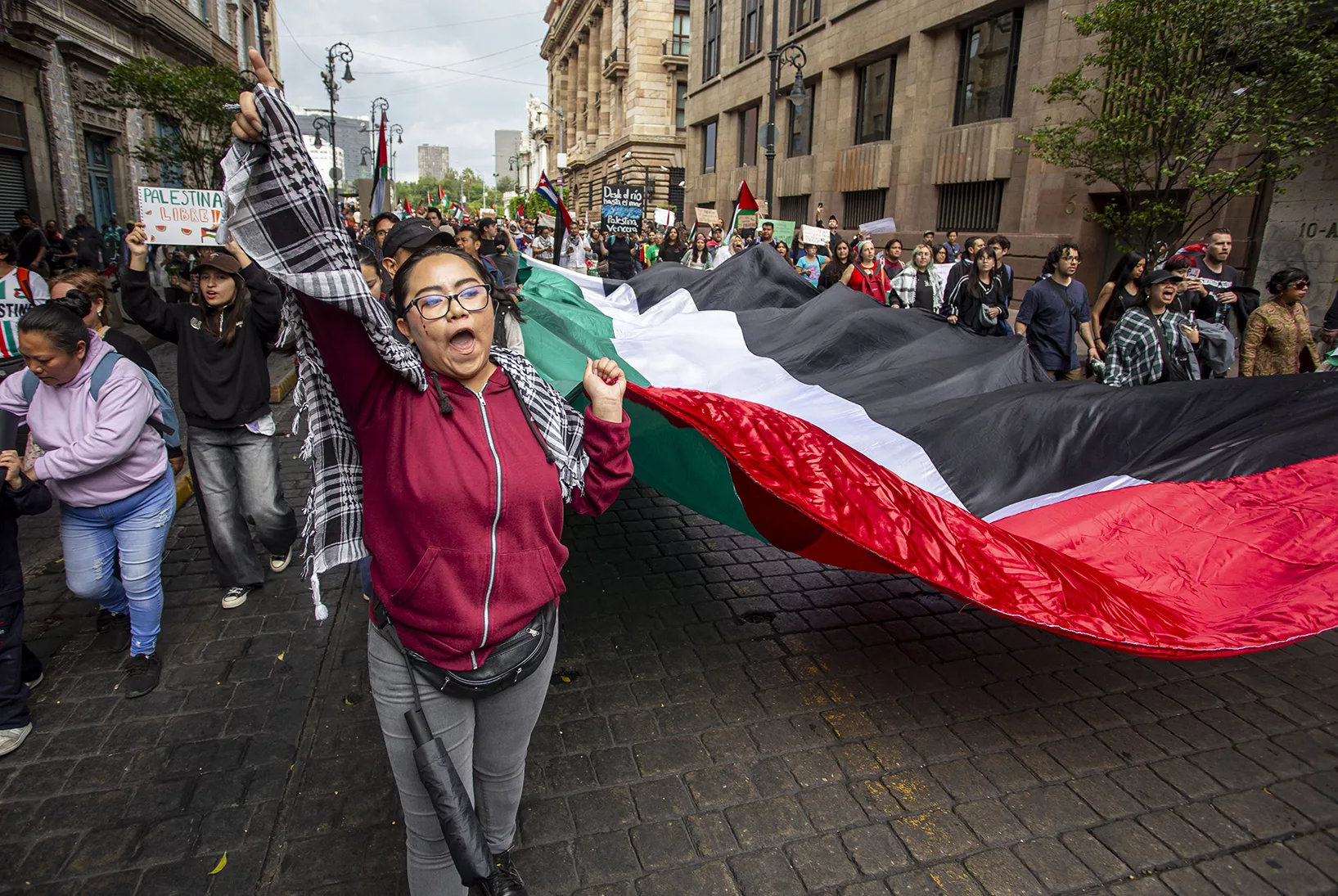 Cientos marchan en CDMX por Palestina Libre y exigen al gobierno mexicano romper relaciones con Israel